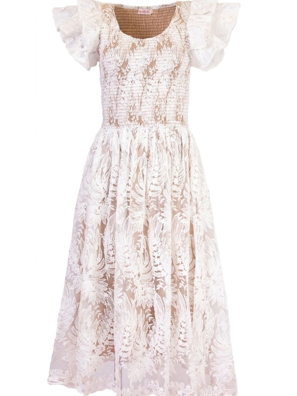 Ivy City Co Hattie Dress In White Lace